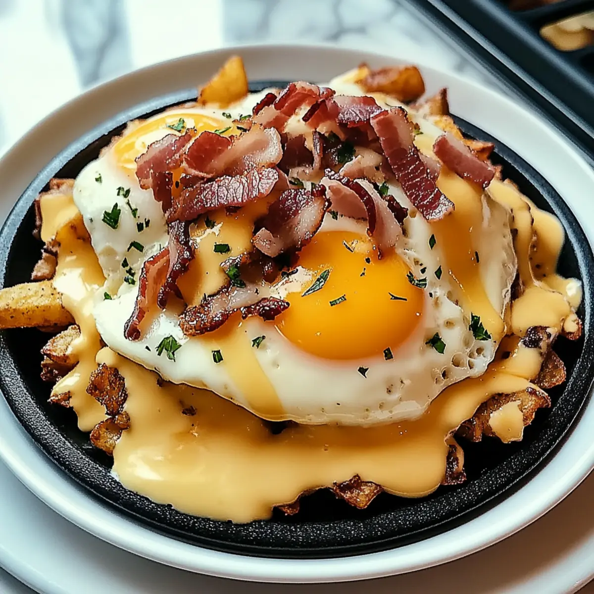 Decadent Breakfast Poutine with Hollandaise Sauce Bliss