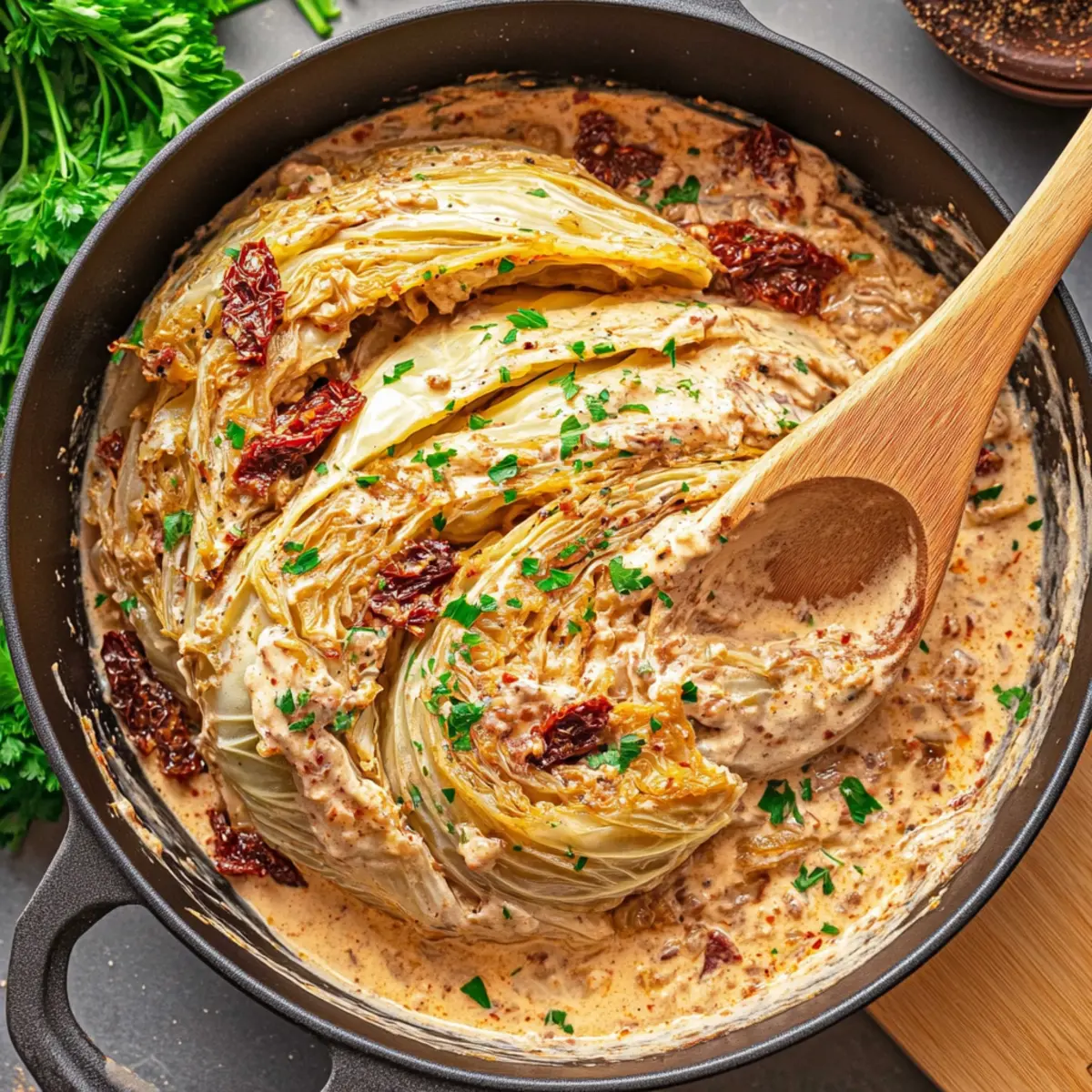 Marry Me Melting Cabbage in Creamy Tuscan Goodness