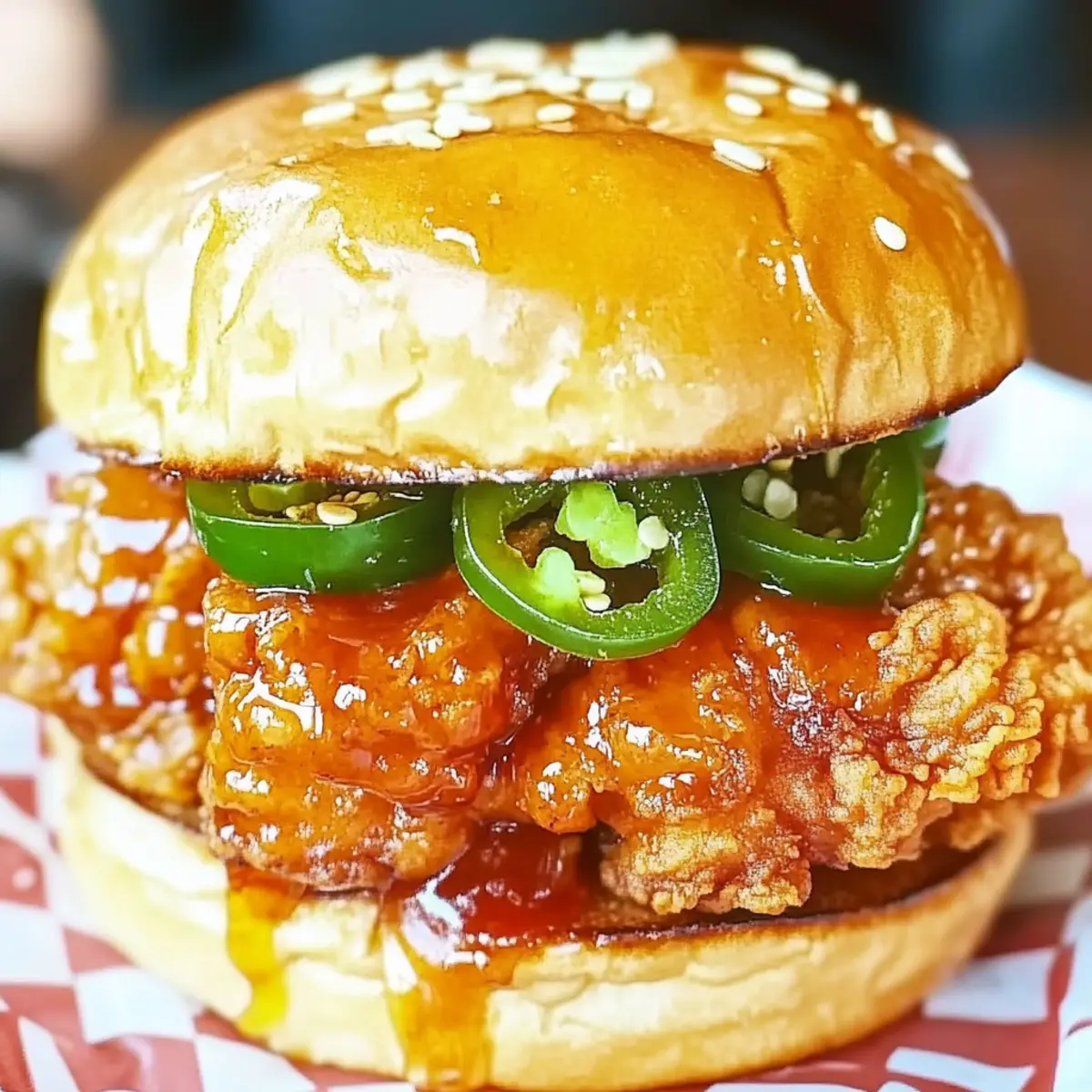 Jalapeño Honey Drenched Crispy Fried Chicken Sandwich Bliss