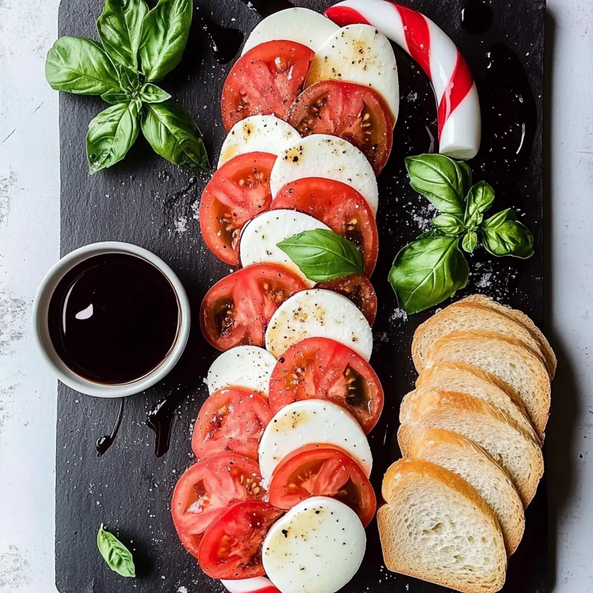Candy Cane Caprese Board: A Festive Twist on Bright Flavors