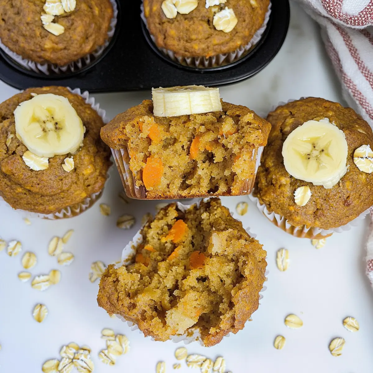 Moist Banana Carrot Oatmeal Muffins for Healthy Snacking