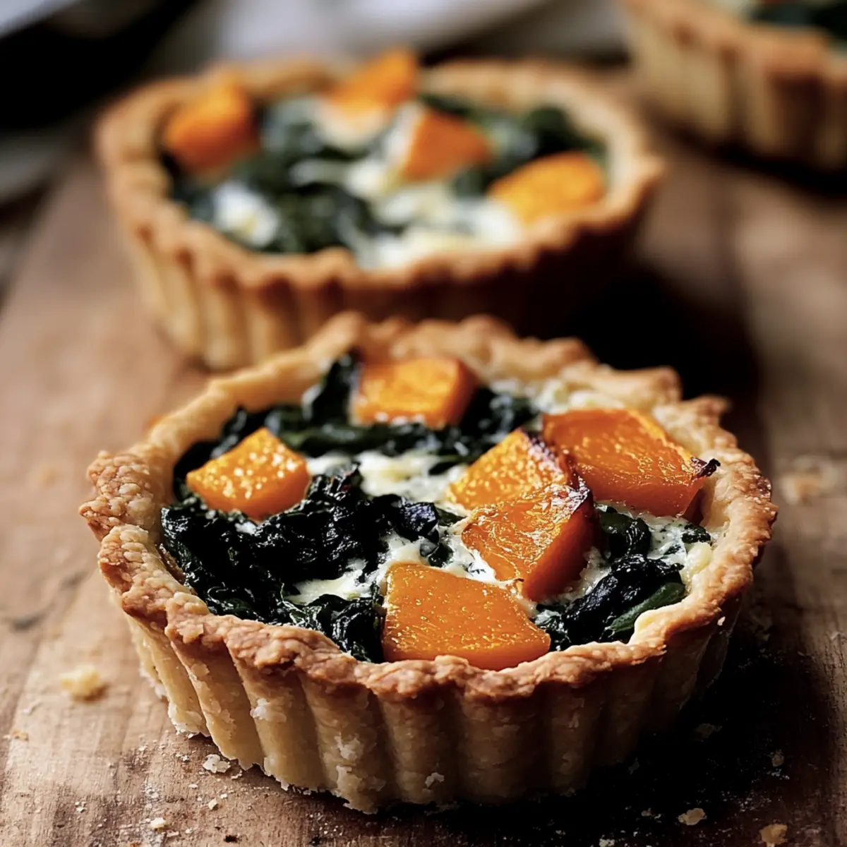 Savory Pumpkin, Spinach & Gorgonzola Mini Tarts to Savor