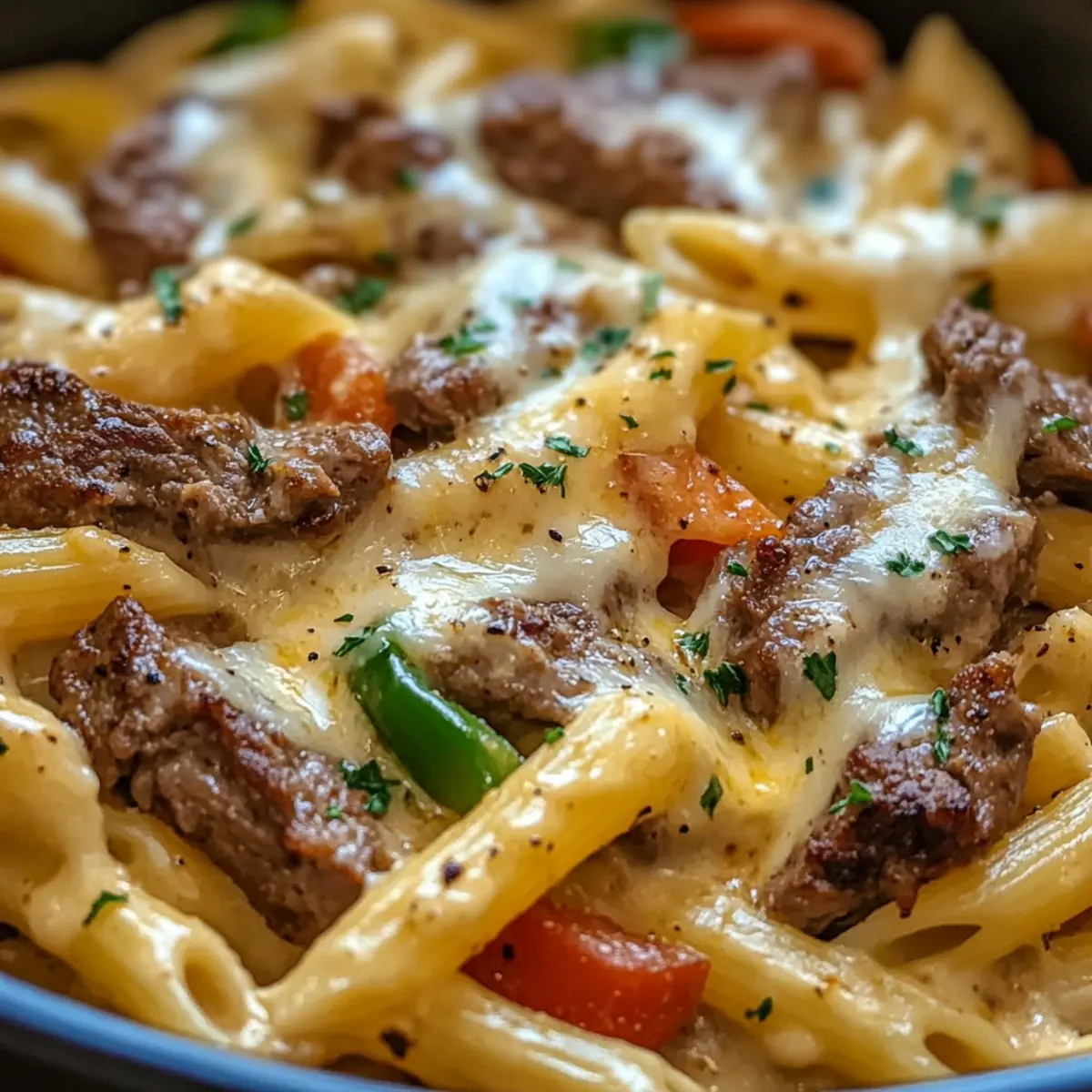 Creamy Philly Cheese Steak Pasta for Comforting Weeknight Dinners