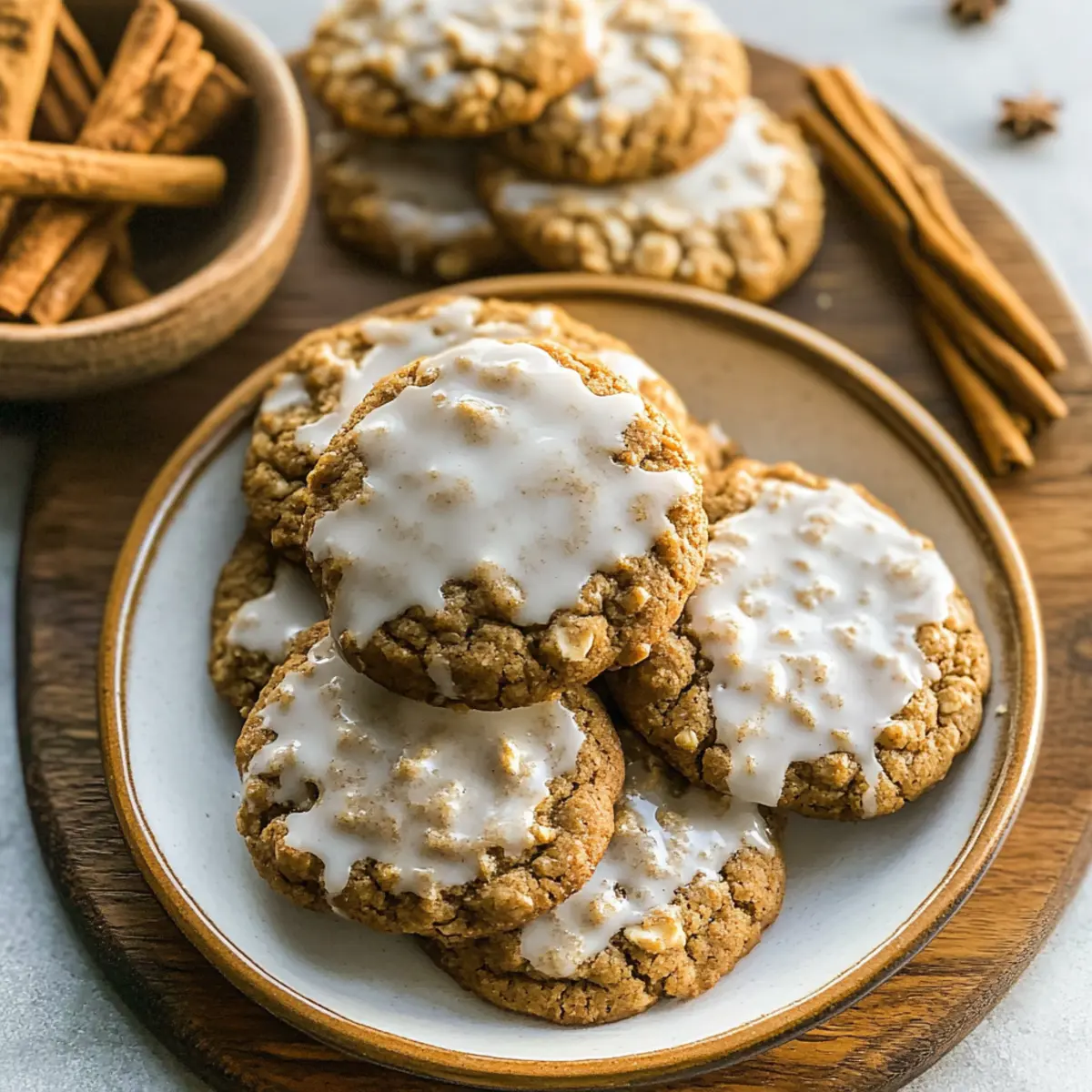 Chewy Iced Gingerbread Oatmeal Cookies for Festive Joy