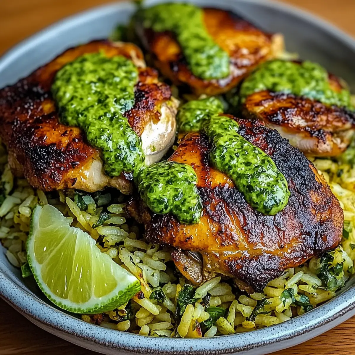 Peruvian Chicken and Rice with Green Sauce for Flavor Lovers