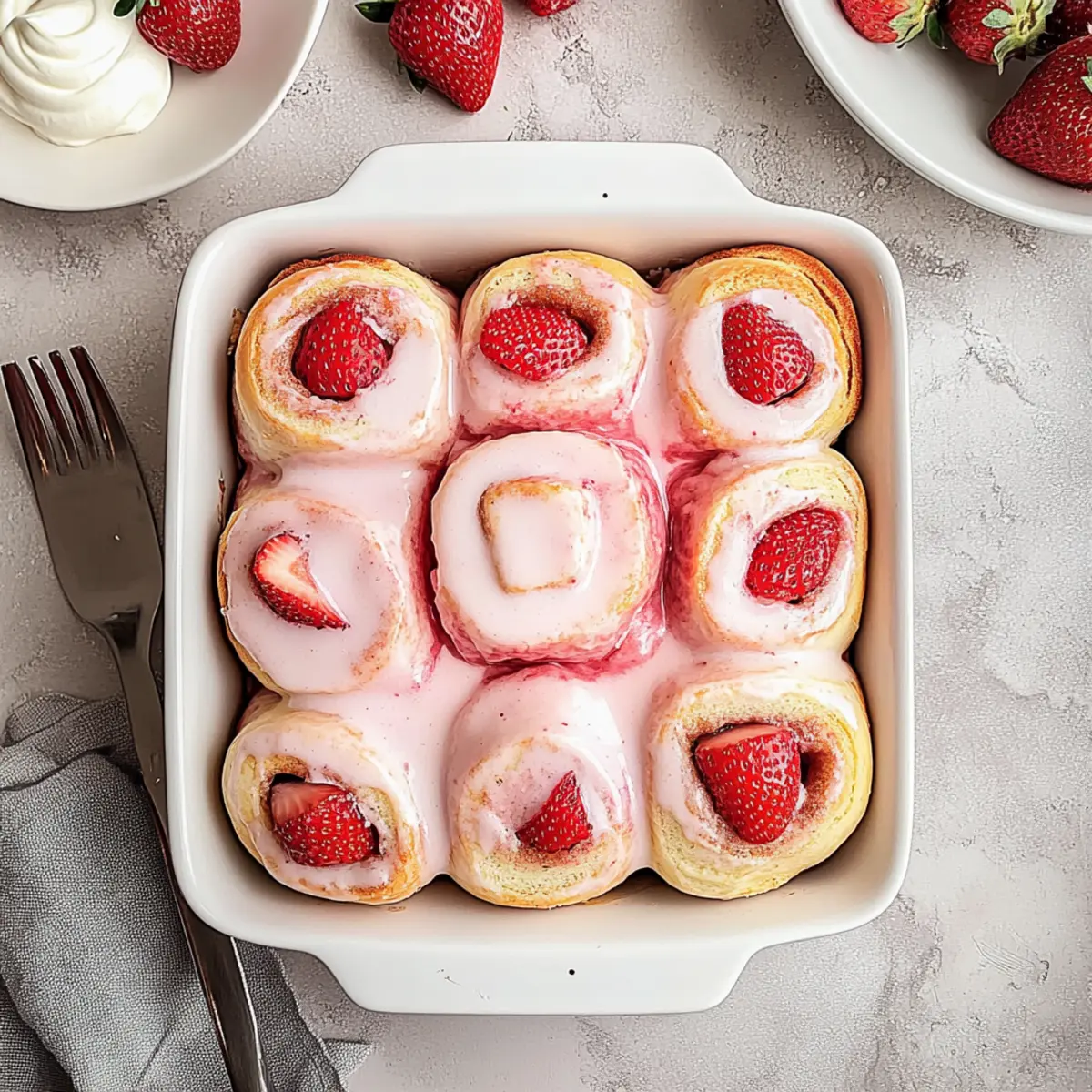 Heavenly Strawberry Cinnamon Rolls with Creamy Glaze