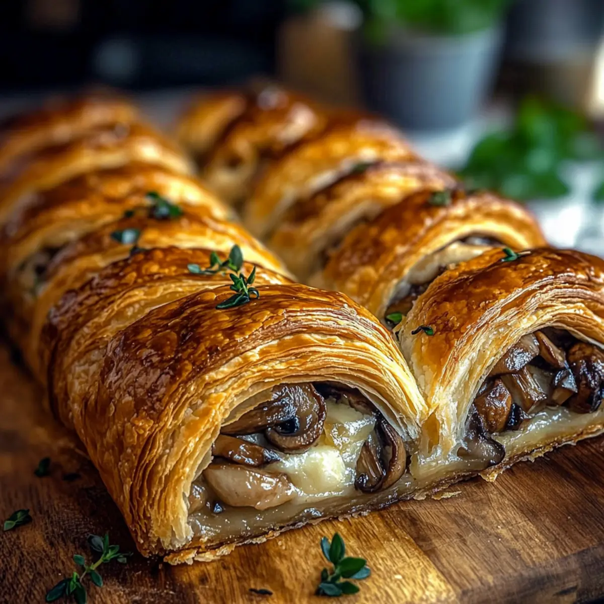 Mushroom Gruyère Puff Braid: A Cozy Vegetarian Delight