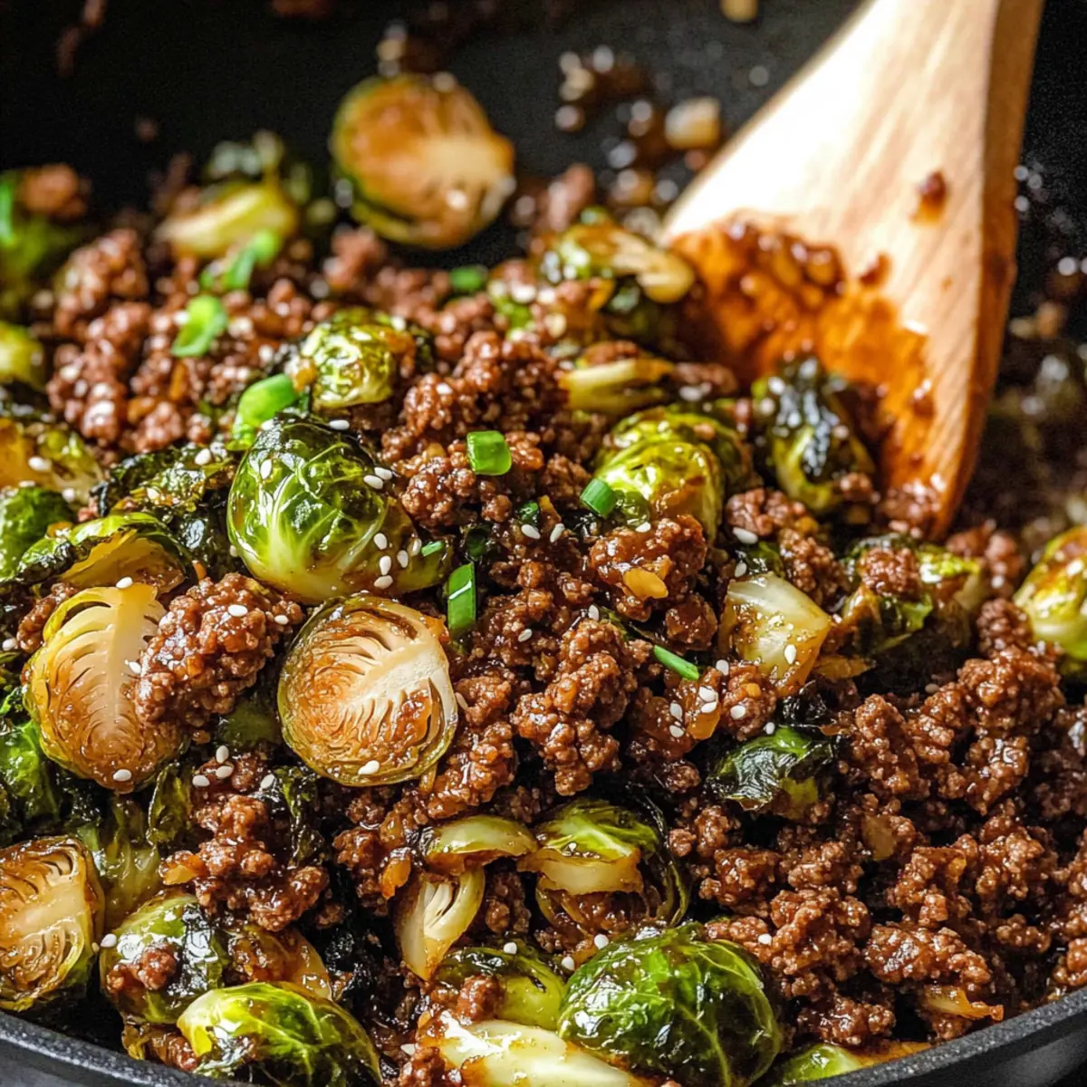 Savory Ground Beef and Brussels Sprouts Skillet in 30 Minutes