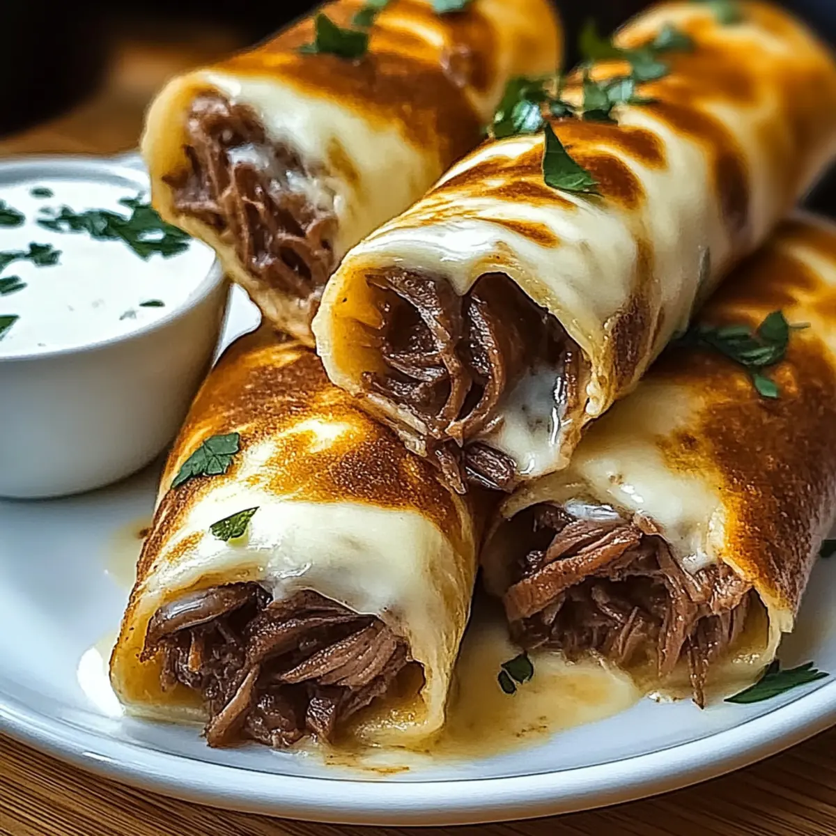 Savory French Dip Tortilla Roll Ups in Under 30 Minutes