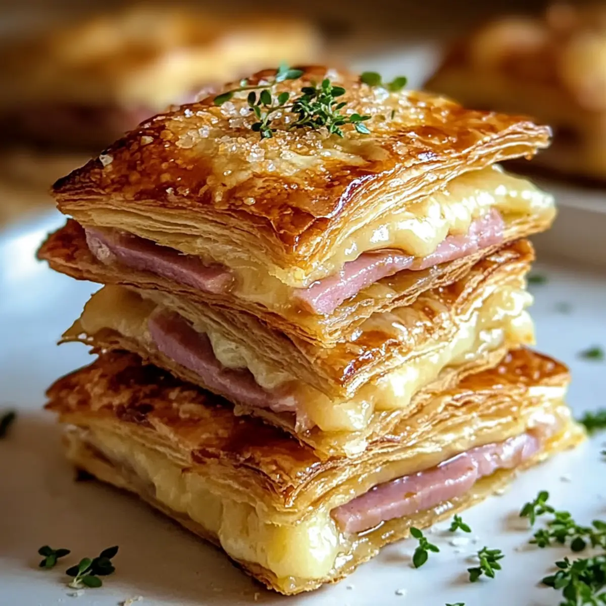 Crispy Ham & Cheese Puff Pastry Stacks: Easy Brunch Delight