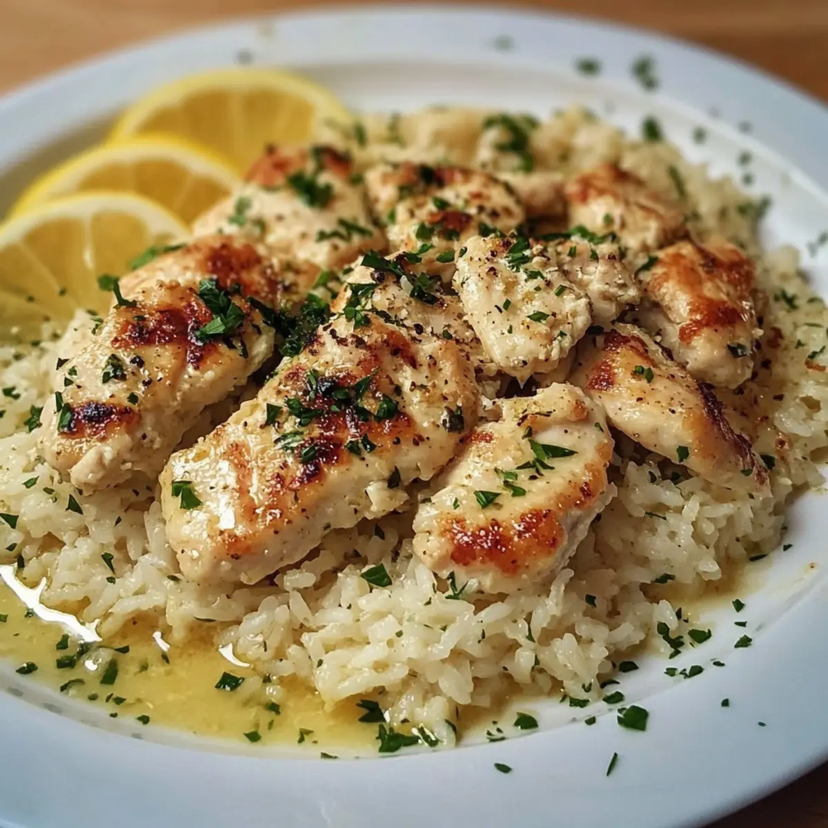 Savor Chicken Scampi with Garlic Parmesan Rice Tonight