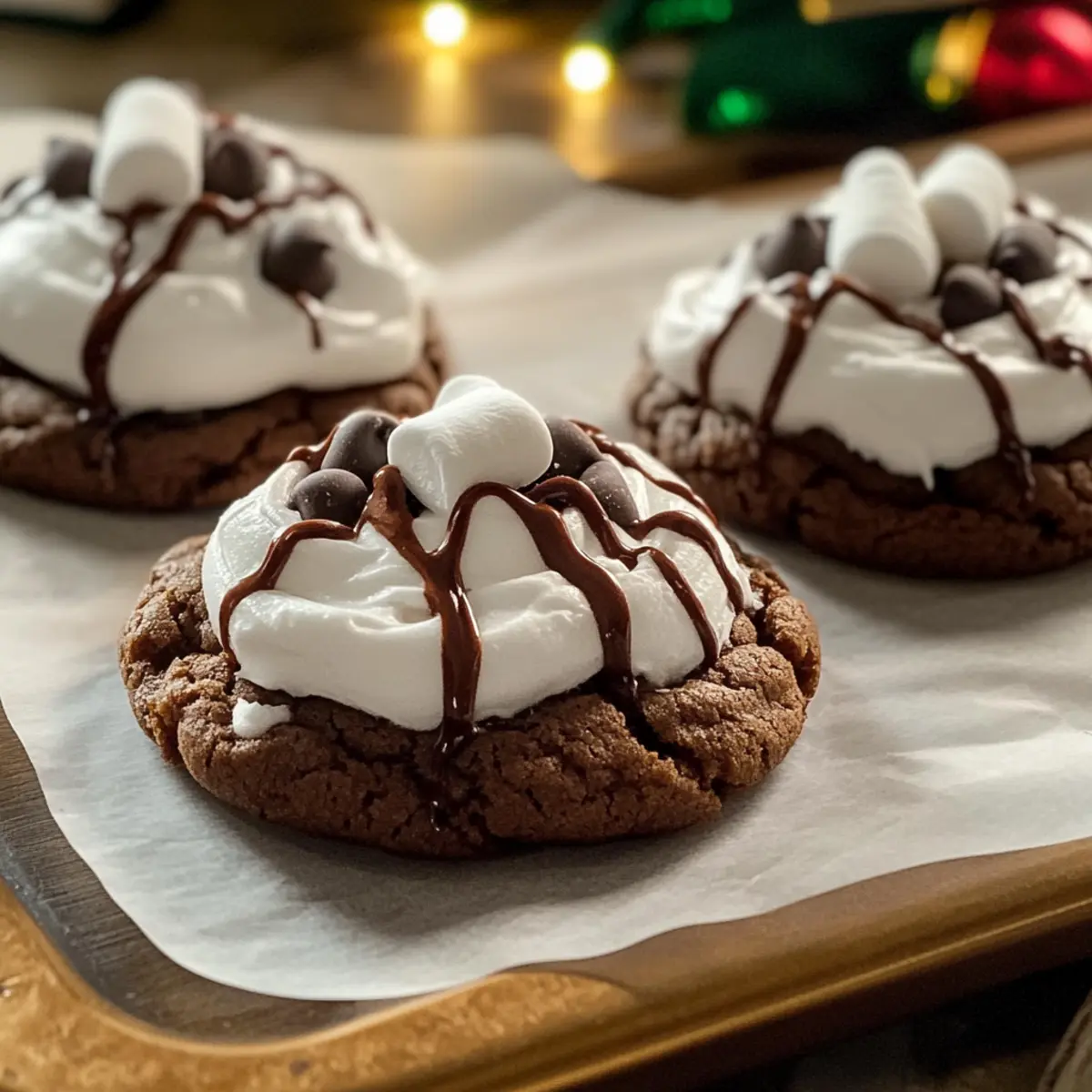 Hot Cocoa Cookies with Marshmallow Frosting for Cozy Nights