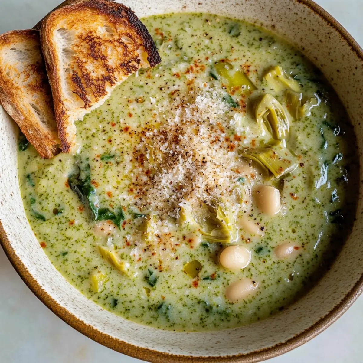 Creamy Spinach Artichoke White Bean Soup for Comforting Nights