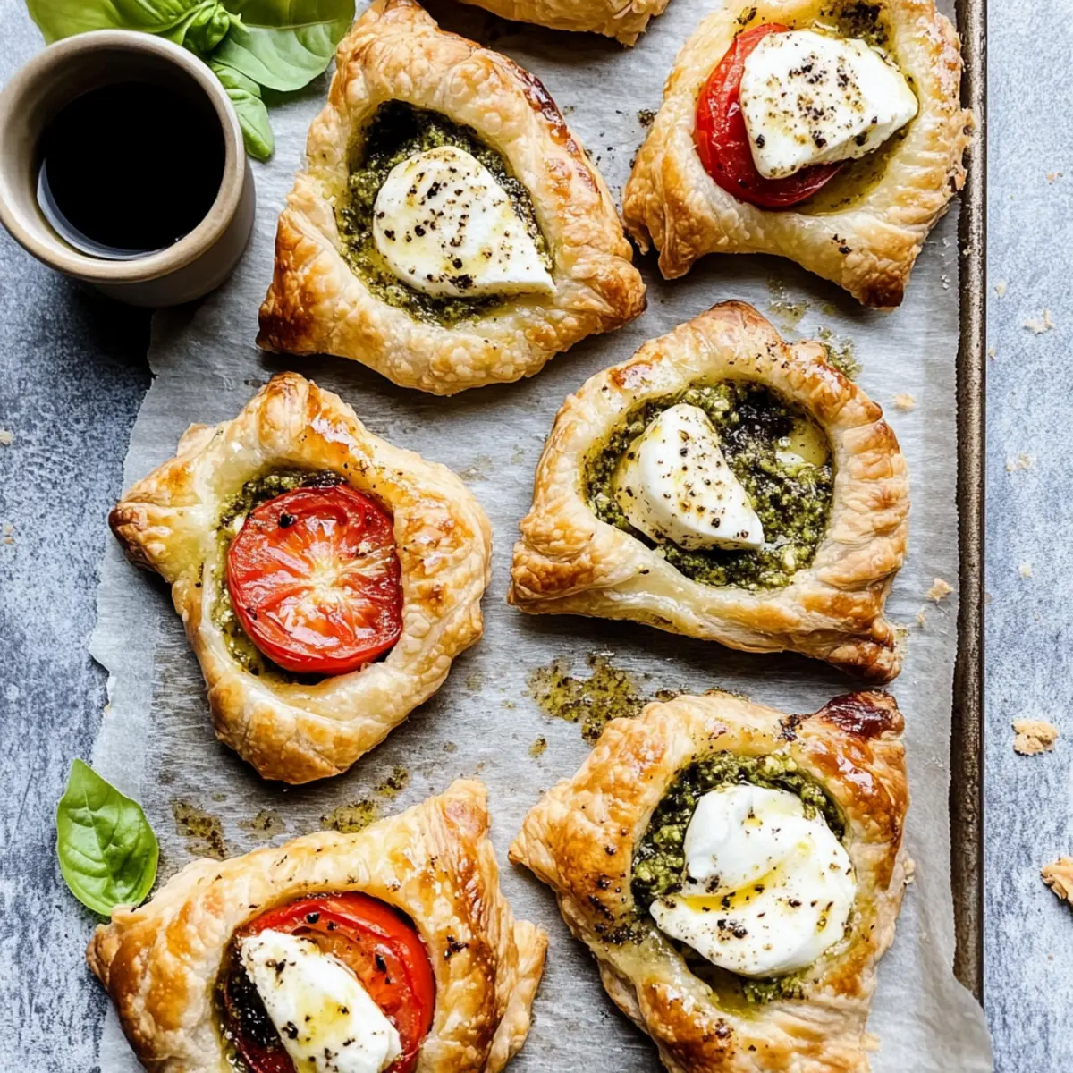 Pesto Caprese Puff Pastries that Impress in Every Bite