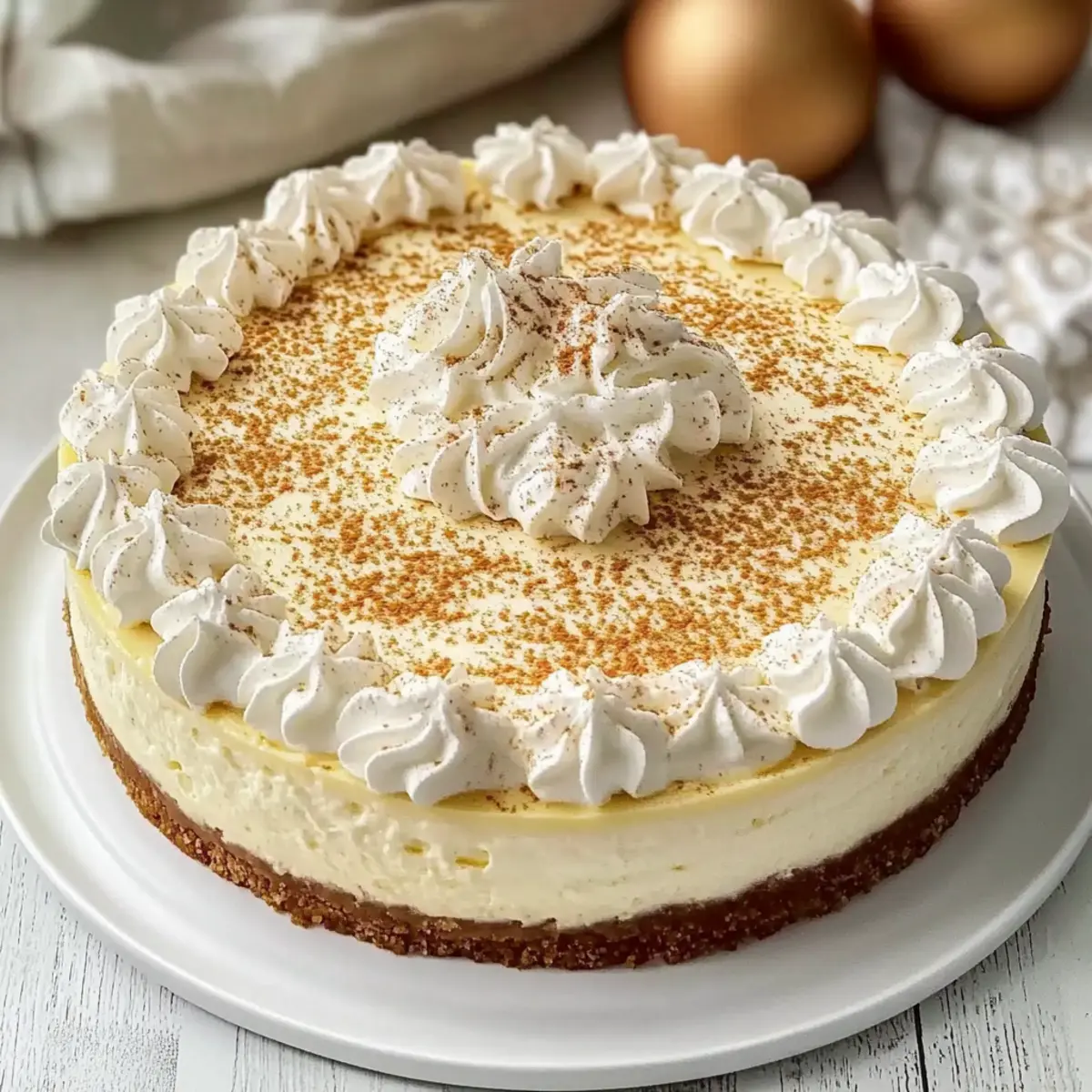 Creamy Nutmeg Eggnog Cheesecake for a Festive Holiday Treat