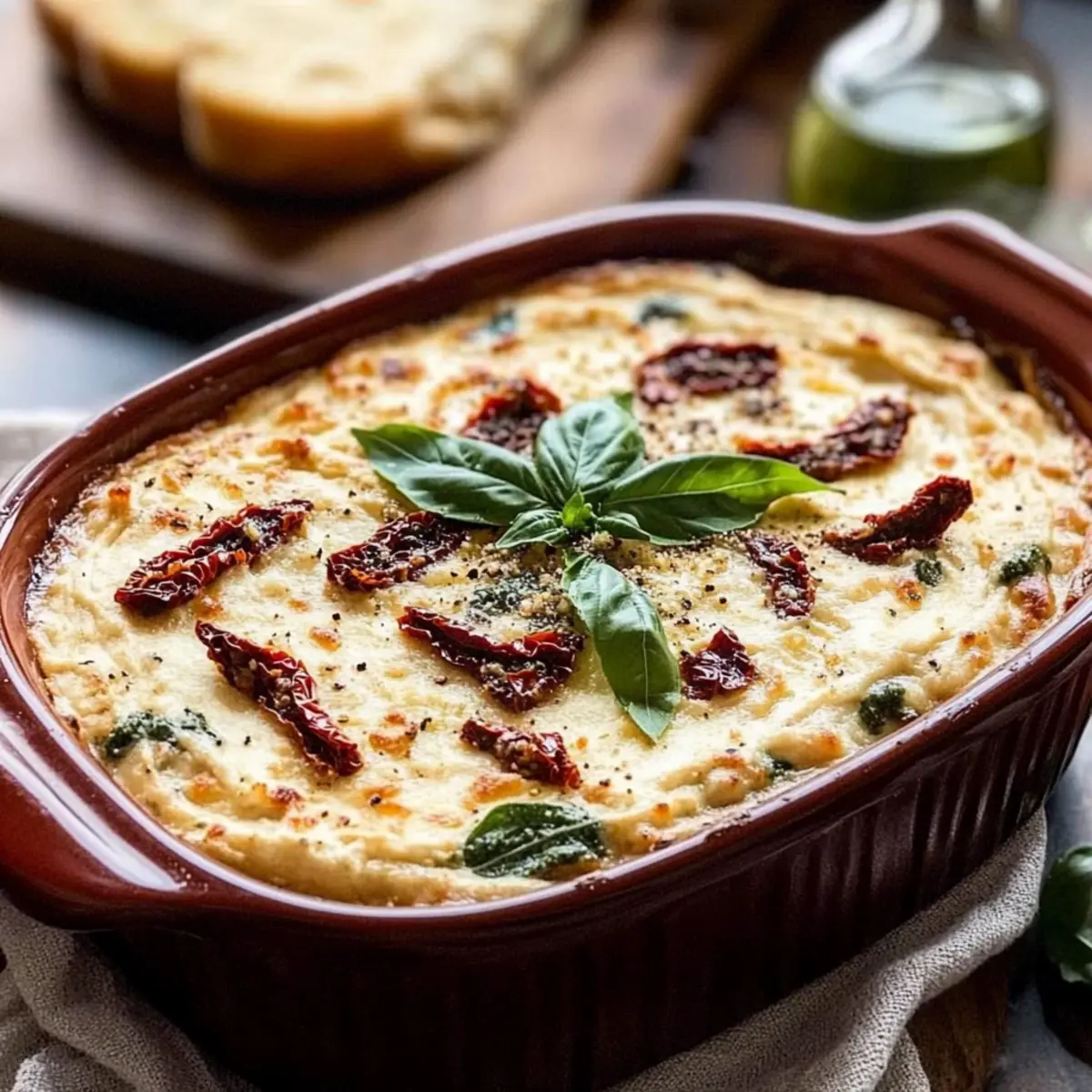 Creamy Baked Sun-Dried Tomato and Pesto Dip to Indulge In