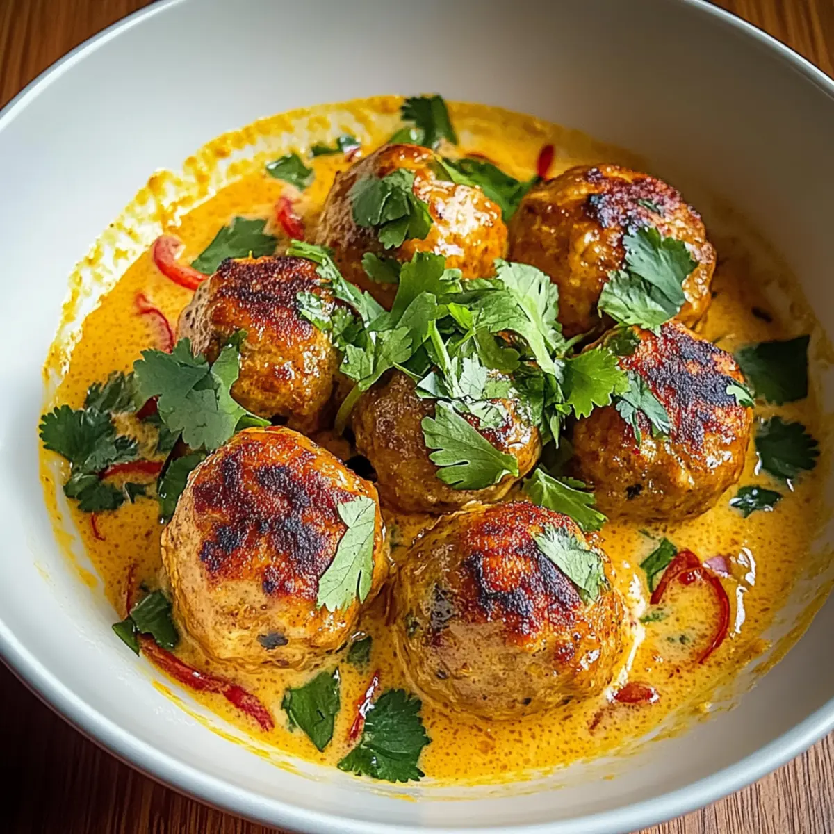 Thai Chicken Meatballs in Coconut Curry: Easy Exotic Comfort