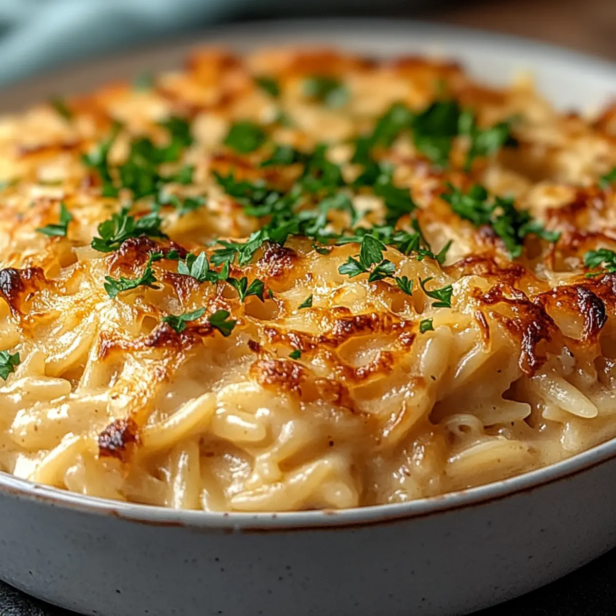 French Onion Chicken Orzo Casserole: Comfort in Every Bite