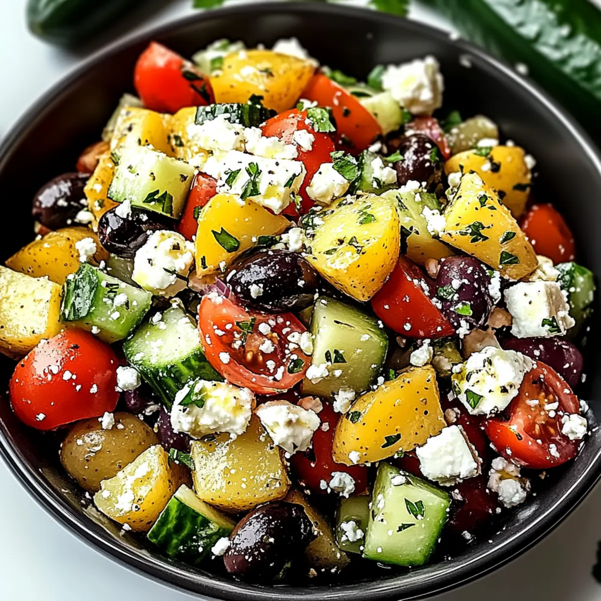 Zesty Turkish Potato Salad with Feta and Fresh Veggies
