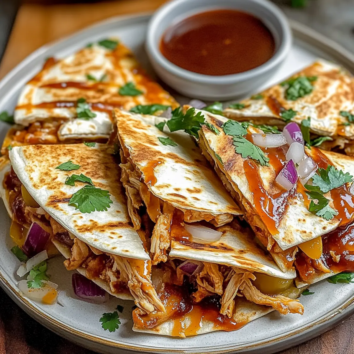 Hot Honey BBQ Chicken Quesadillas for a Cozy Night In