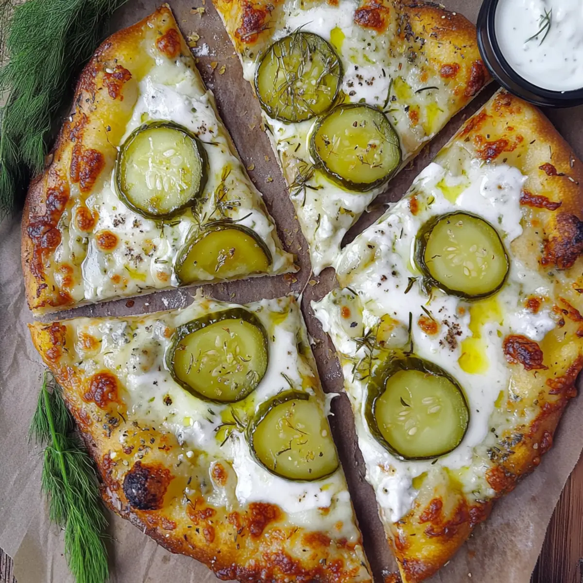 Dill Pickle and Garlic Pizza: A Flavorful Vegetarian Delight