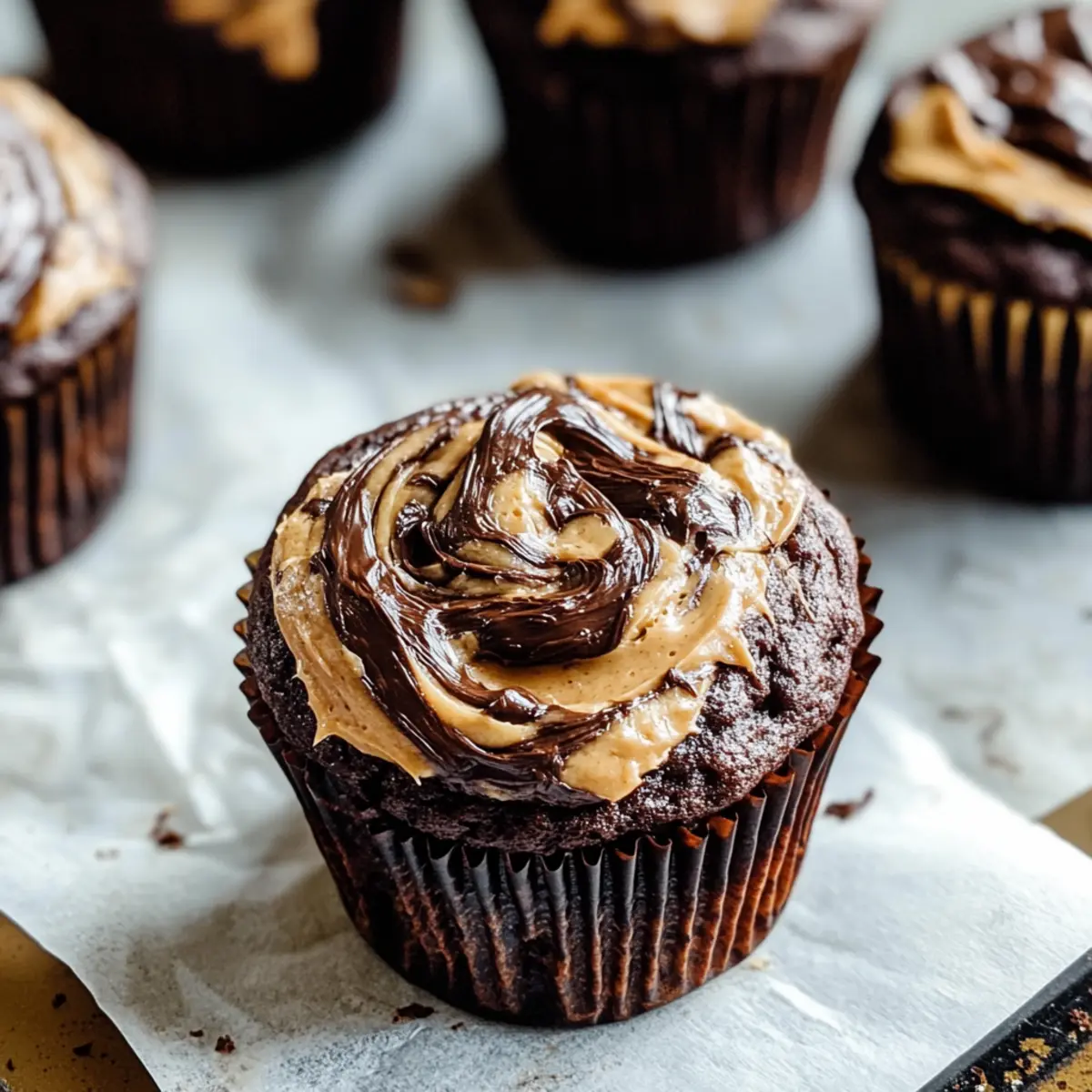 Chocolate Peanut Butter Swirl Muffins That Melt in Your Mouth