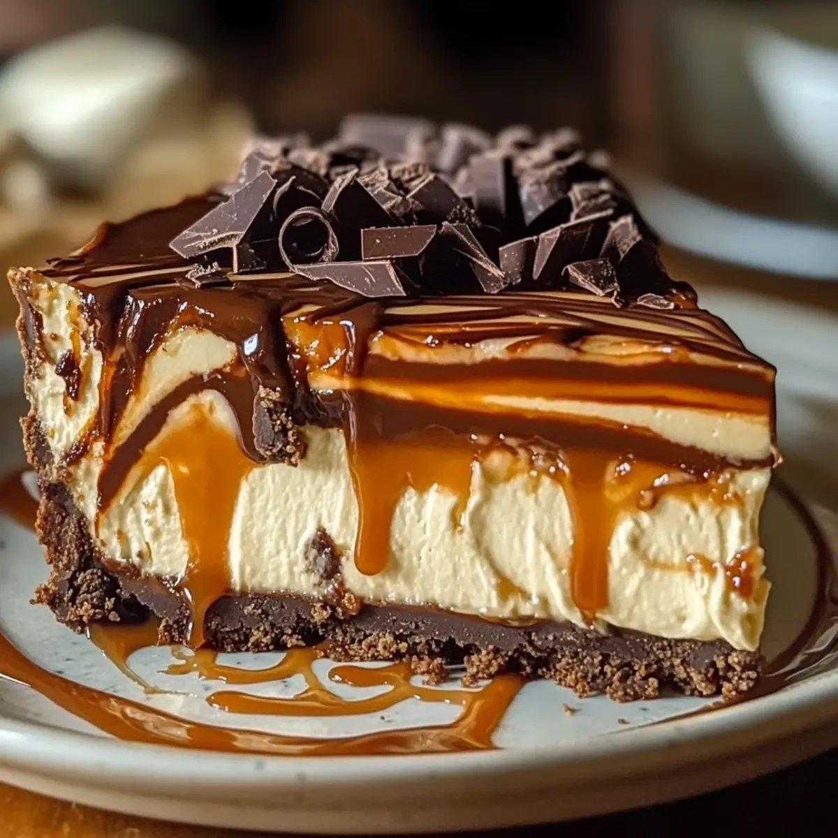 Irresistible Caramel Chocolate Coffee Cheesecake Delight