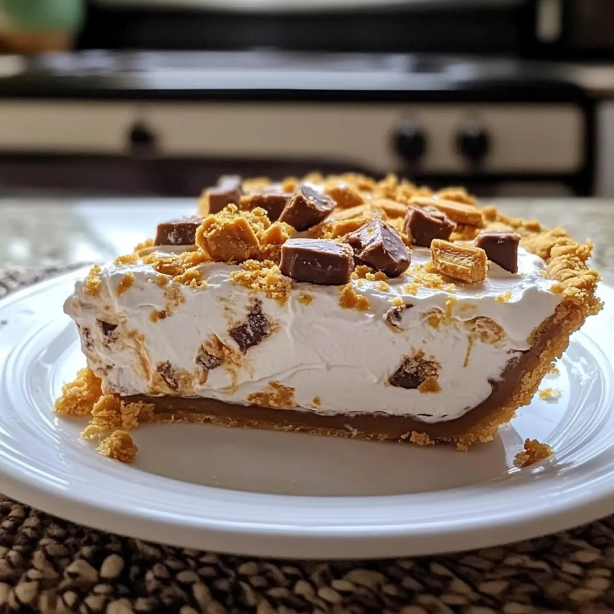 Creamy Peanut Butter Butterfinger Cream Cheese Pie Bliss