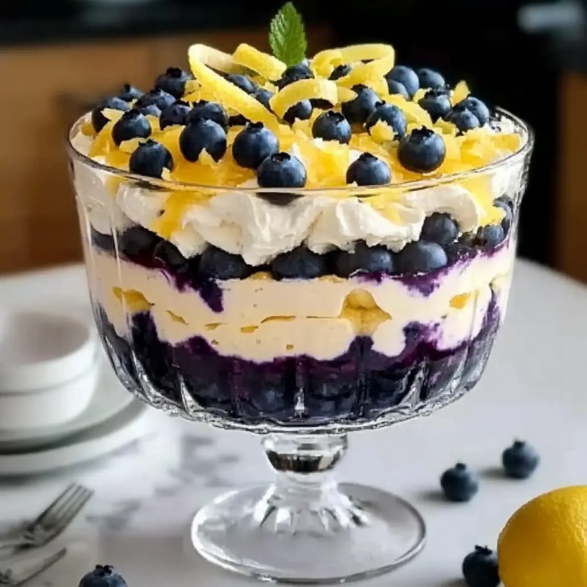 Easy Lemon Blueberry Cheesecake Trifle for Effortless Delight