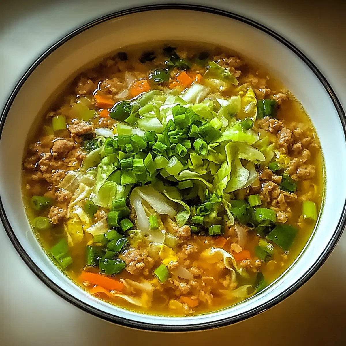 Savory One-Pot Egg Roll Soup That's Low-Carb & Comforting