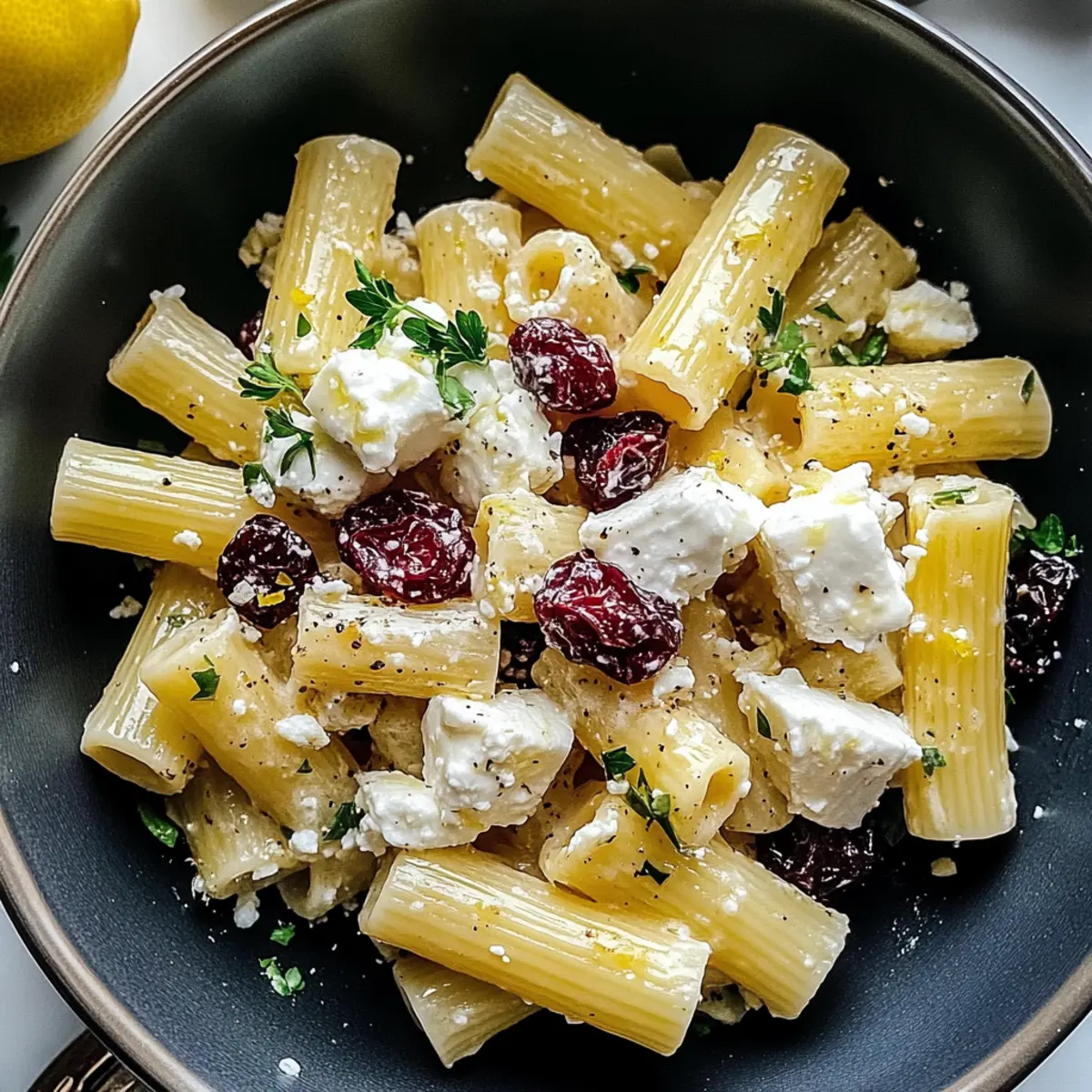 Bright & Flavorful Feta & Cranberry Rigatoni Salad Bliss