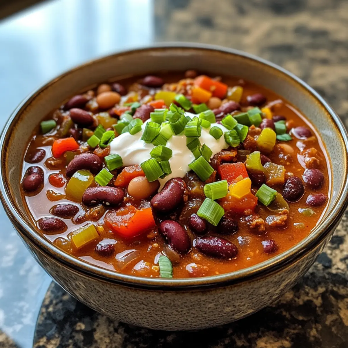 Hearty Slow Cooker Three Bean Chili for Cozy Nights