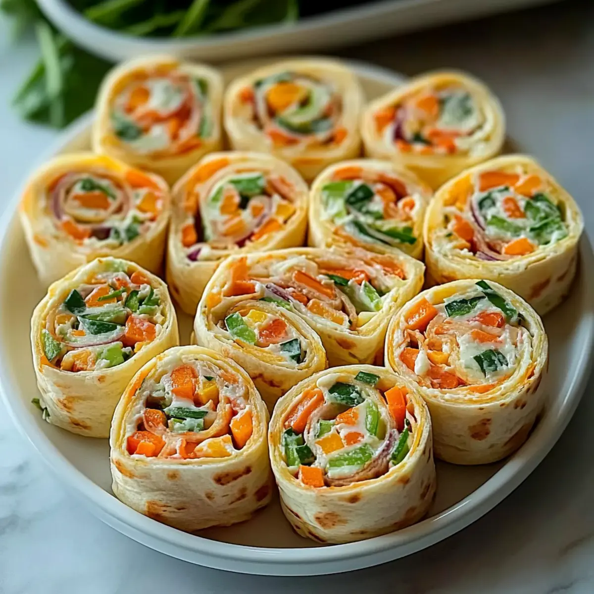 Colorful Vegetable Tortilla Roll Ups for Easy Entertaining