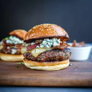 Blue Cheese Burgers With Crispy Pancetta