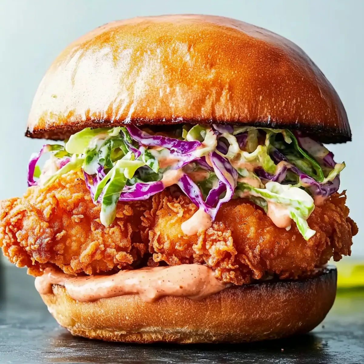 Crispy Fried Chicken Sandwiches with Slaw and Spicy Mayo Bliss
