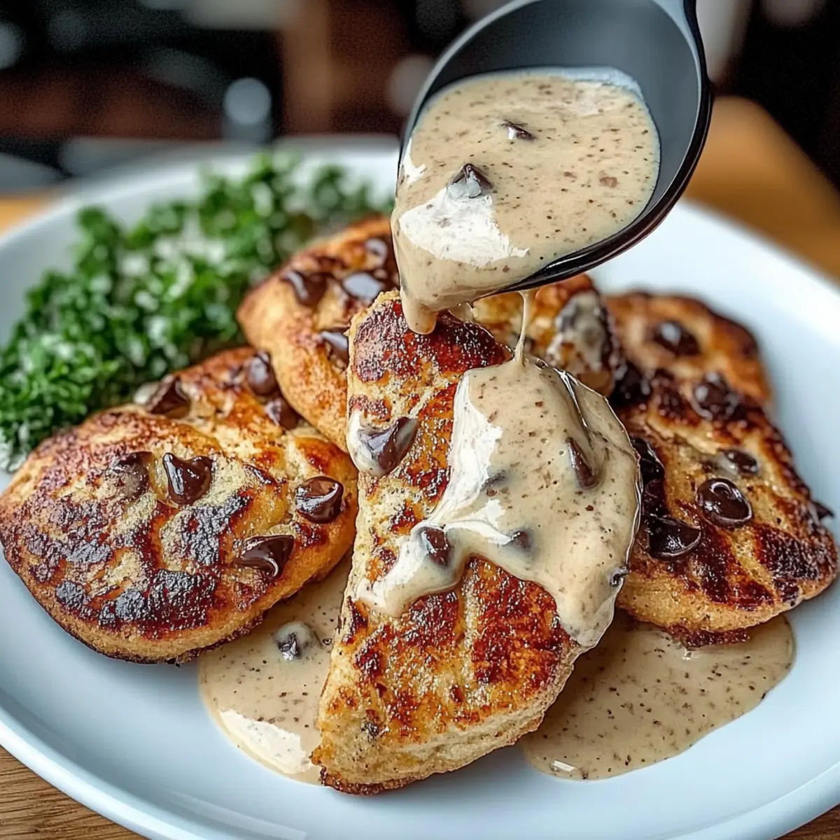 Savor Tuna Steaks with Creamy Garlic Sauce & Fresh Salad Delight