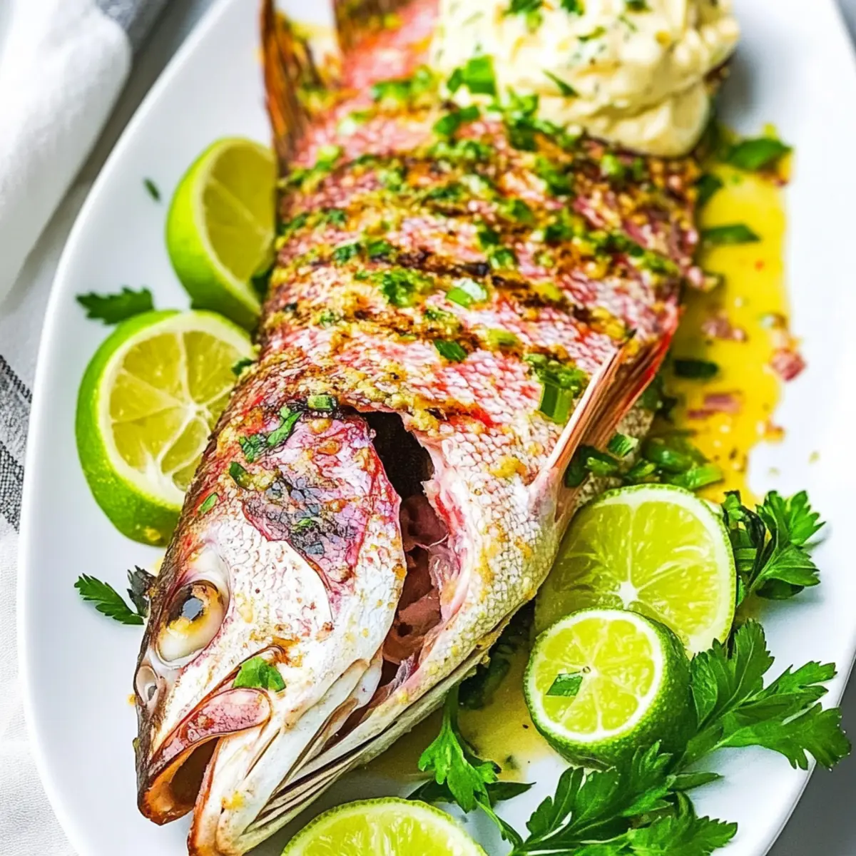 Caribbean Grilled Yellowtail Snapper with Garlic Bliss