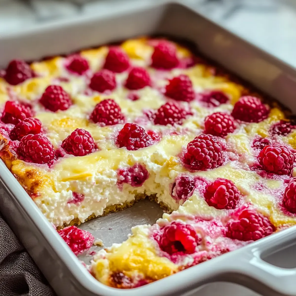 Lemon Raspberry Cottage Cheese Bake That's Perfectly Creamy