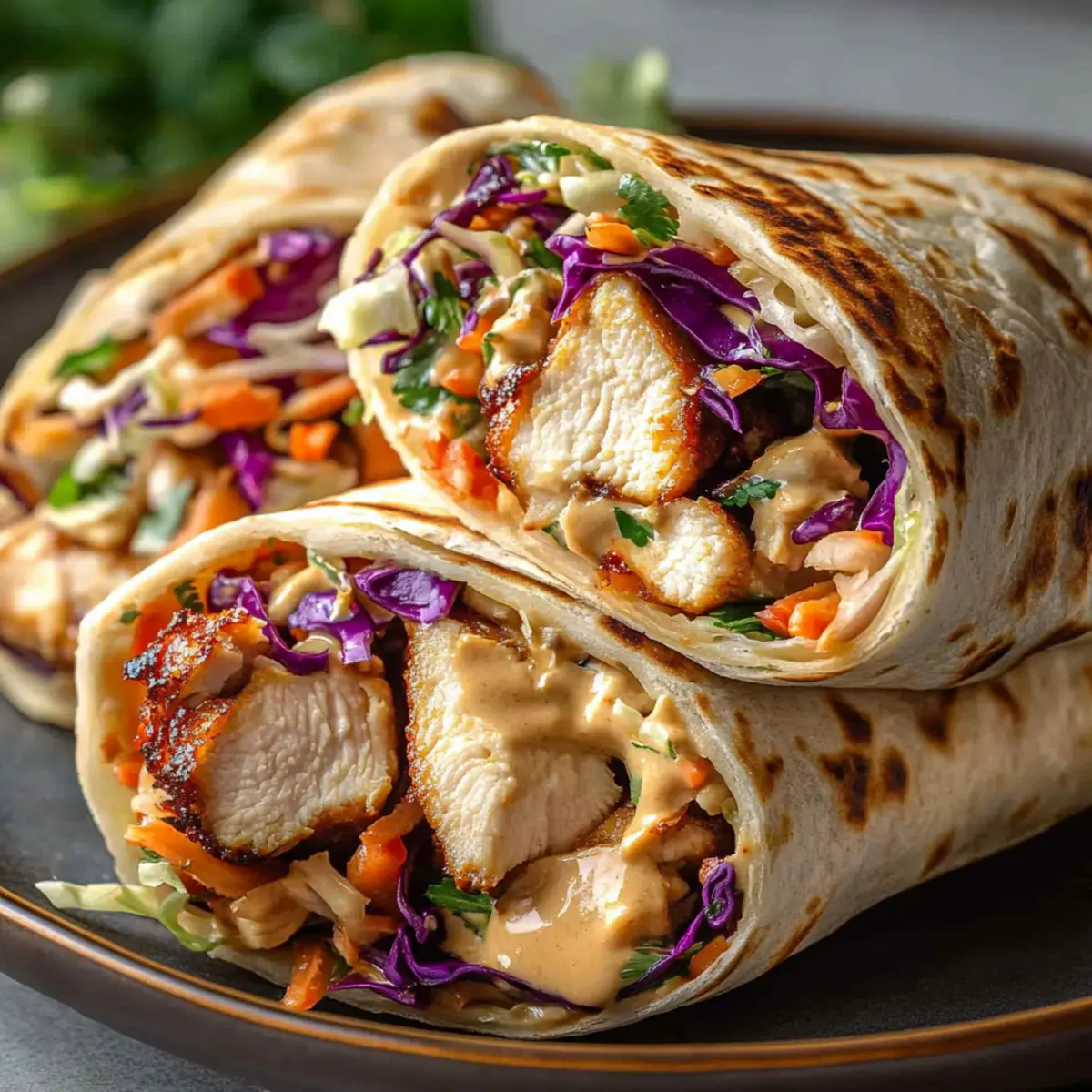 Delicious Thai Chicken Wrap with Creamy Peanut Twist