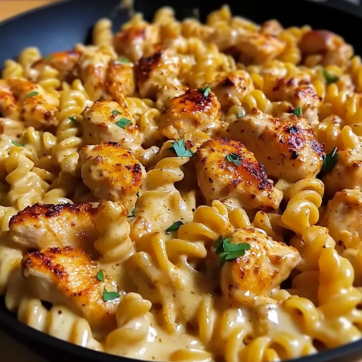 Cheesy Cajun Garlic Chicken Rotini Skillet for Cozy Nights