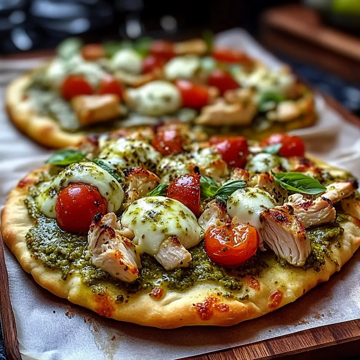 Pesto Chicken Flatbread with Mozzarella That’s Quick and Cozy
