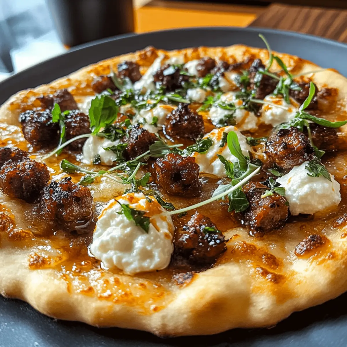 Sausage Ricotta Honey Hot Pizza: Sweet Meets Spicy Delight