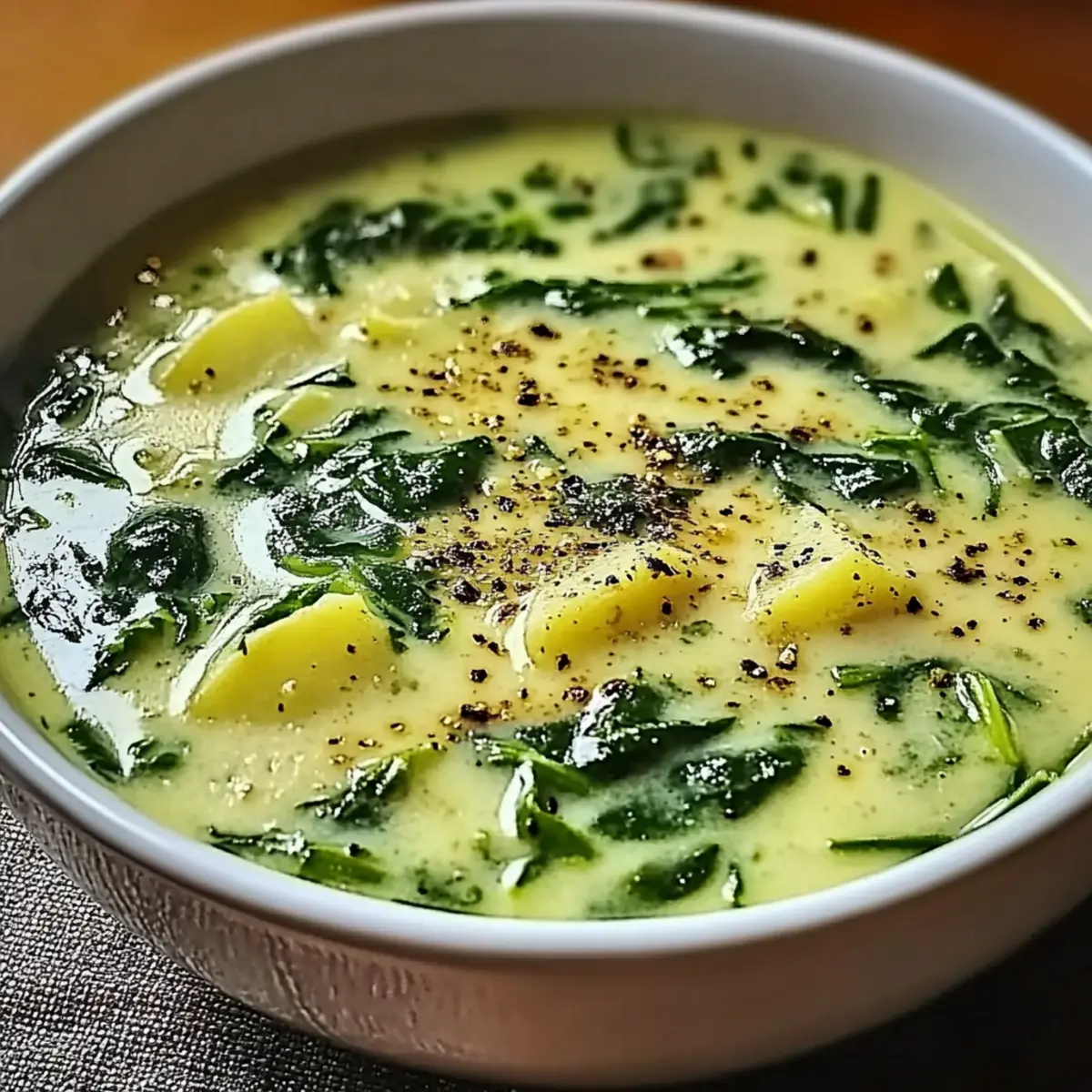 Creamy Spinach and Potato Garden Soup
