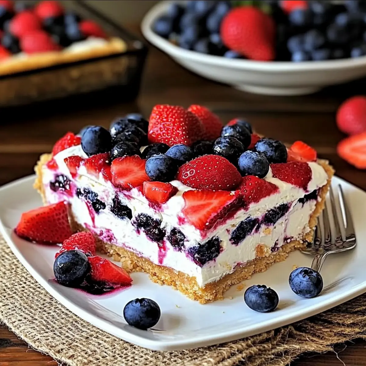Red White & Blue Mixed Berry Yum Yum: A Festive No-Bake Treat