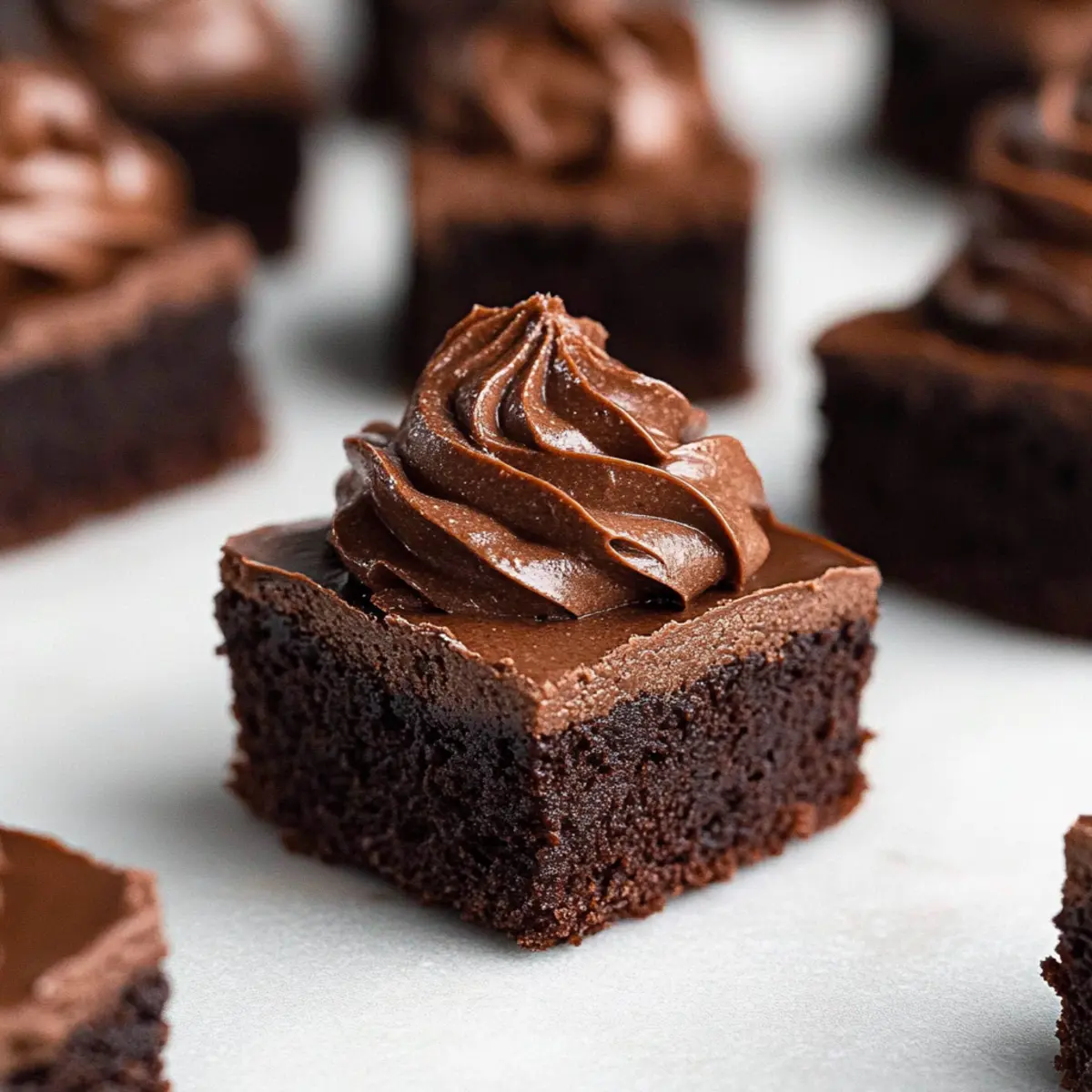 Fudgy Brownie Bites with Whipped Chocolate Ganache Bliss