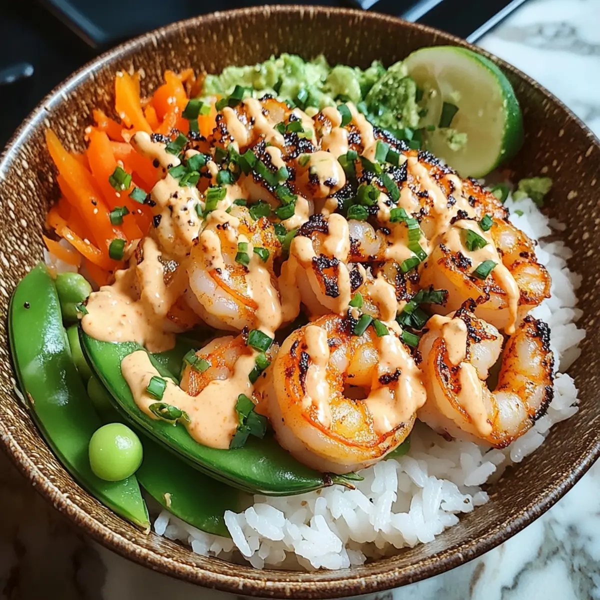 Savory Shrimp Rice Bowls with Spicy Mayo in 25 Minutes