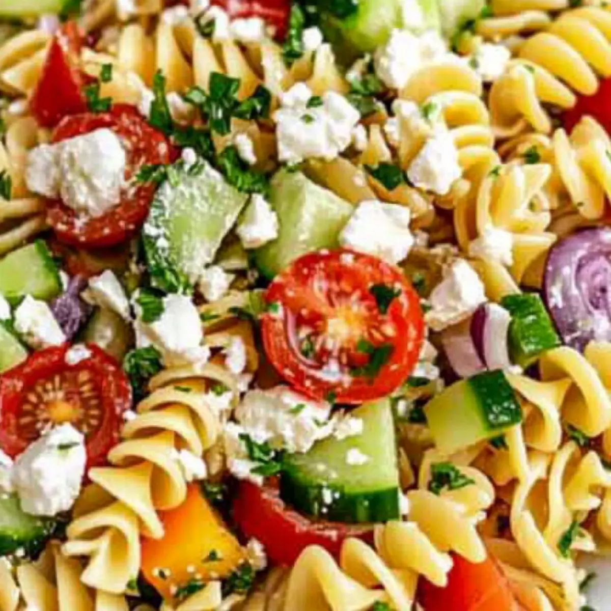 Vibrant Pasta Salad with Feta Perfect for Any Potluck