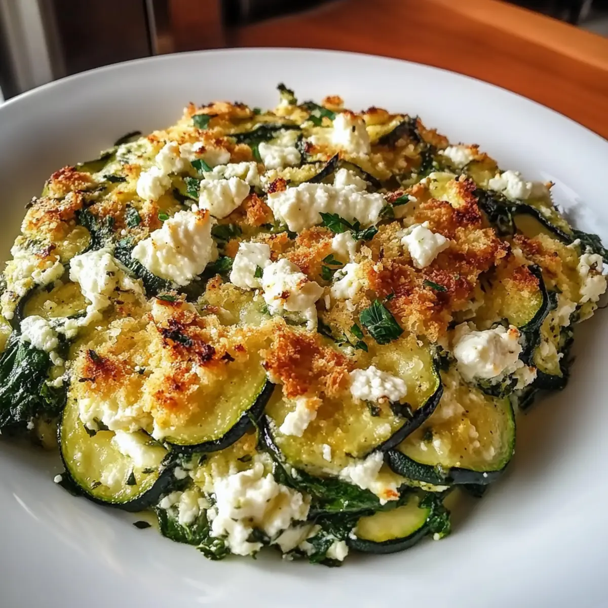 Baked Zucchini Spinach and Feta Casserole for a Cozy Dinner