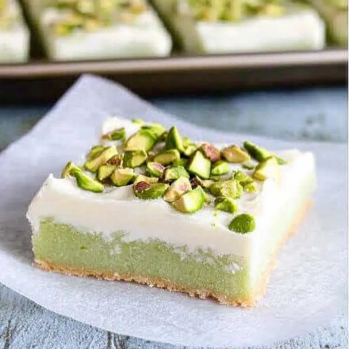 Pistachio Sugar Cookie Bars with Creamy Frosting Bliss