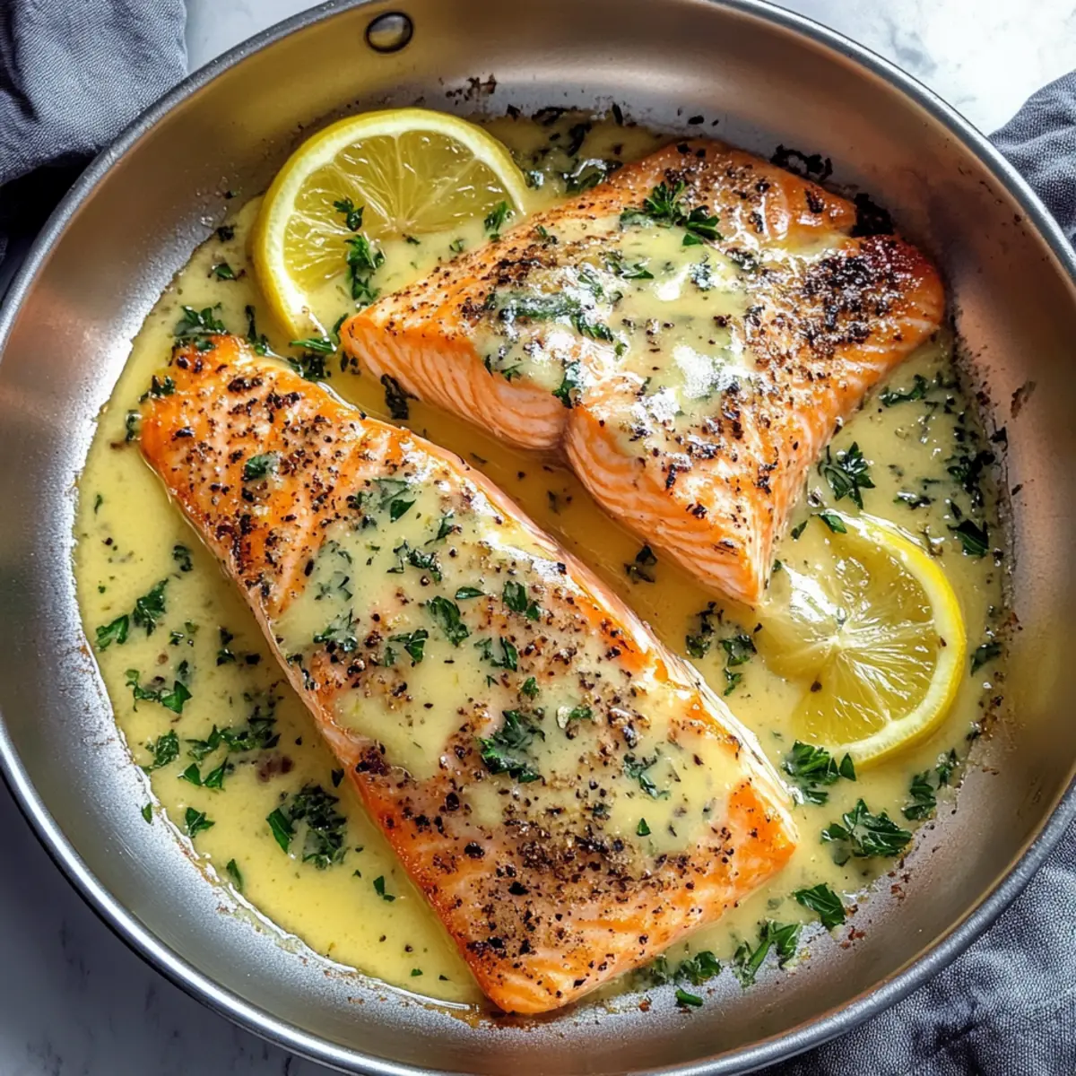 Baked Salmon with Lemon Butter Cream Sauce: A Quick Delight